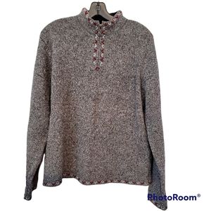 Vintage Woolrich quarter zip wool blend gray heathered sweater pullover large